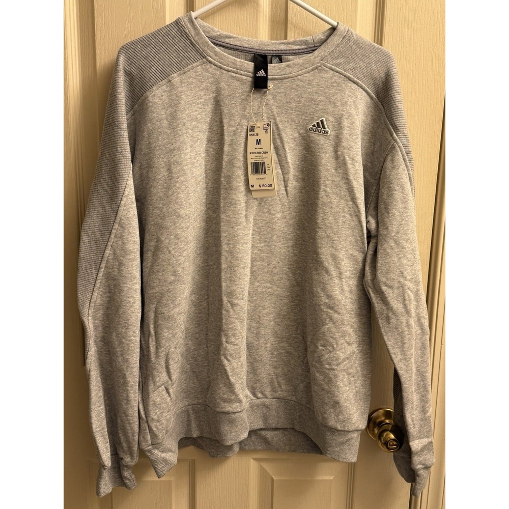Adidas mens gray pullover Crewneck sweatshirt‎ gray size Medium (H58128)
